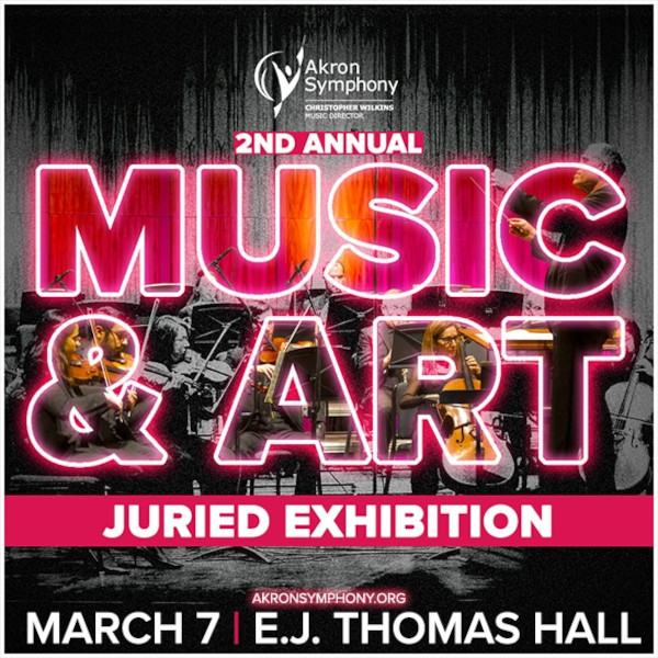 logo for music art exhibit at EJ Thomas Hall Akron
