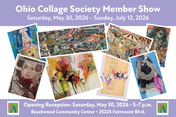 postcard for ohio collage society exhibit at beachwood community center