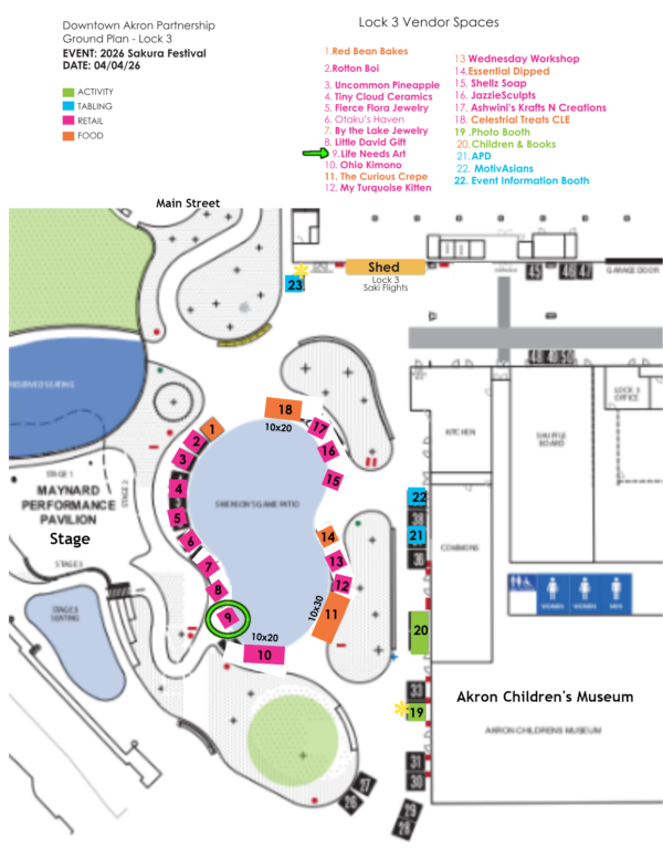akron sakura fest map of lock 3